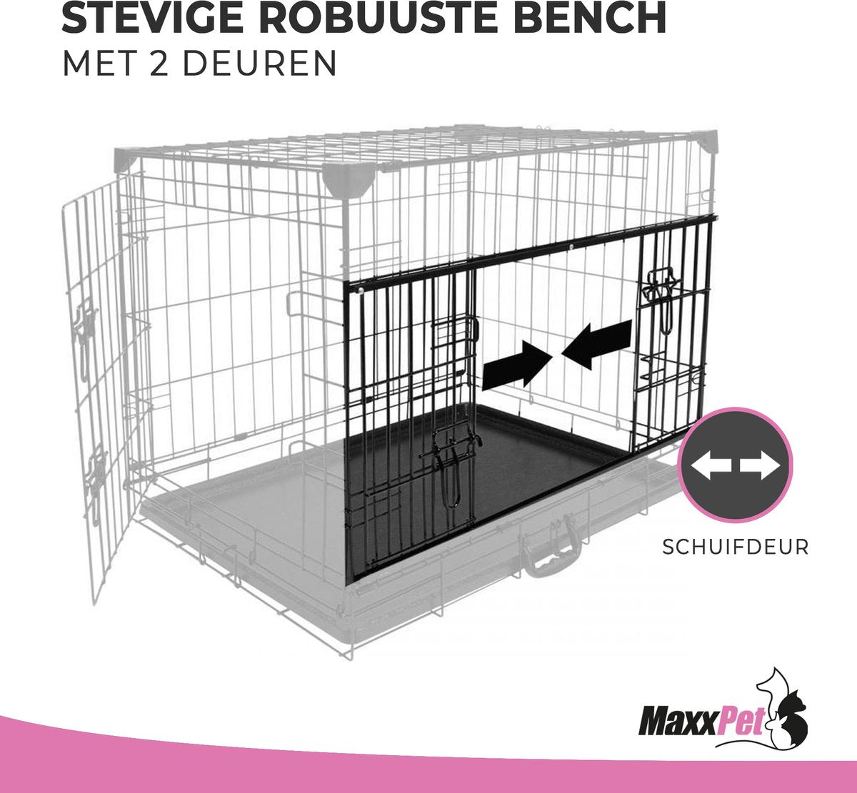 MaxxPet Hondenbench met schuifdeur