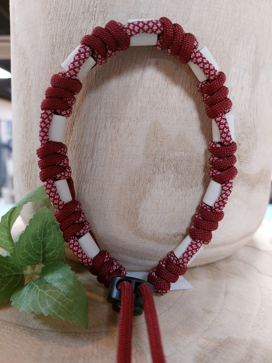Bij-Zalme tekenband Bordeauxrood/roze