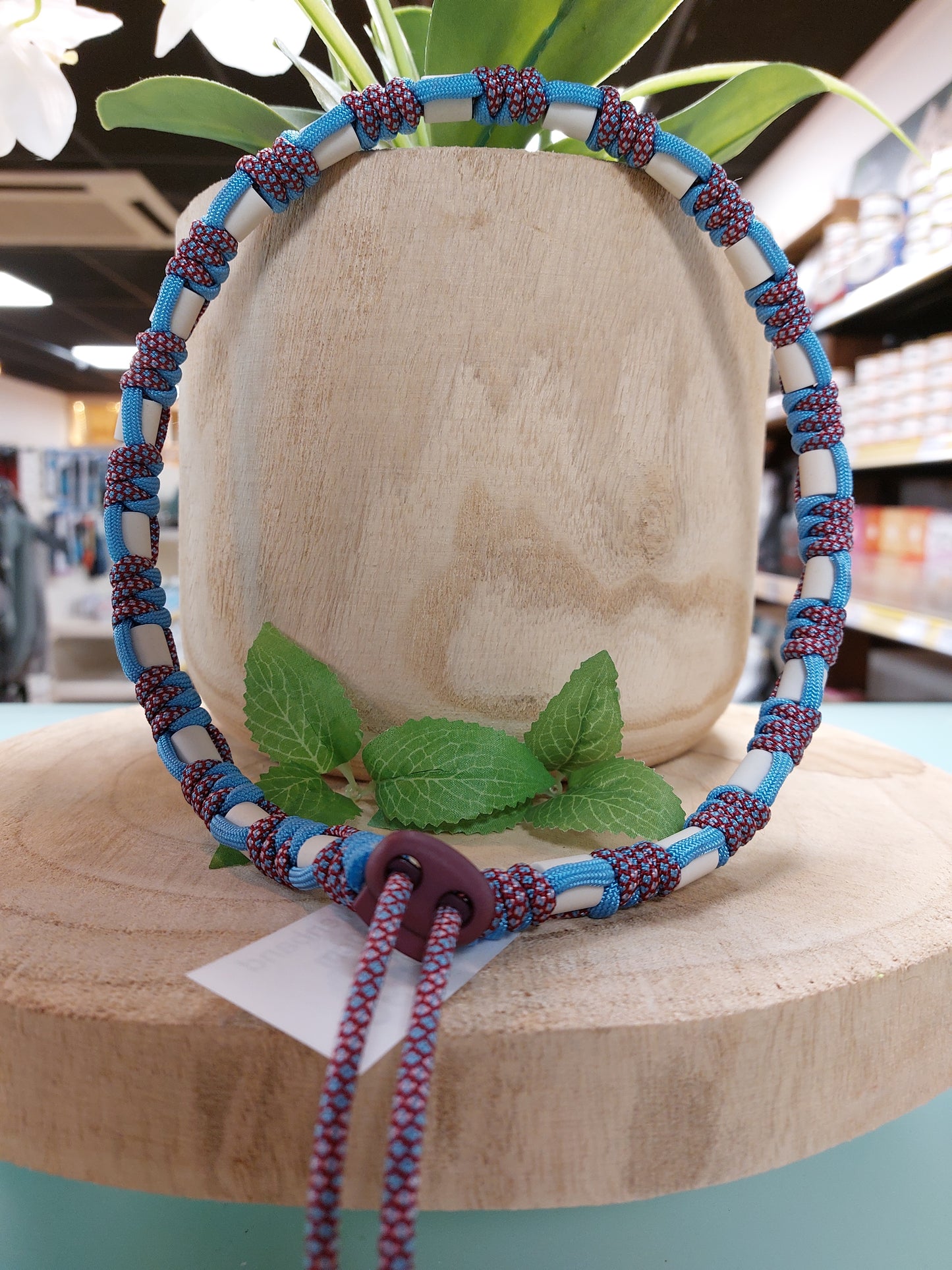 Bij-Zalme tekenband baby blauw/rozepaars